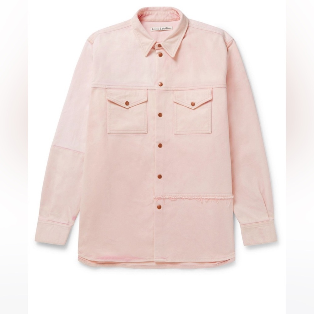 Acne Studios Pink Denim Paneled Overshirt